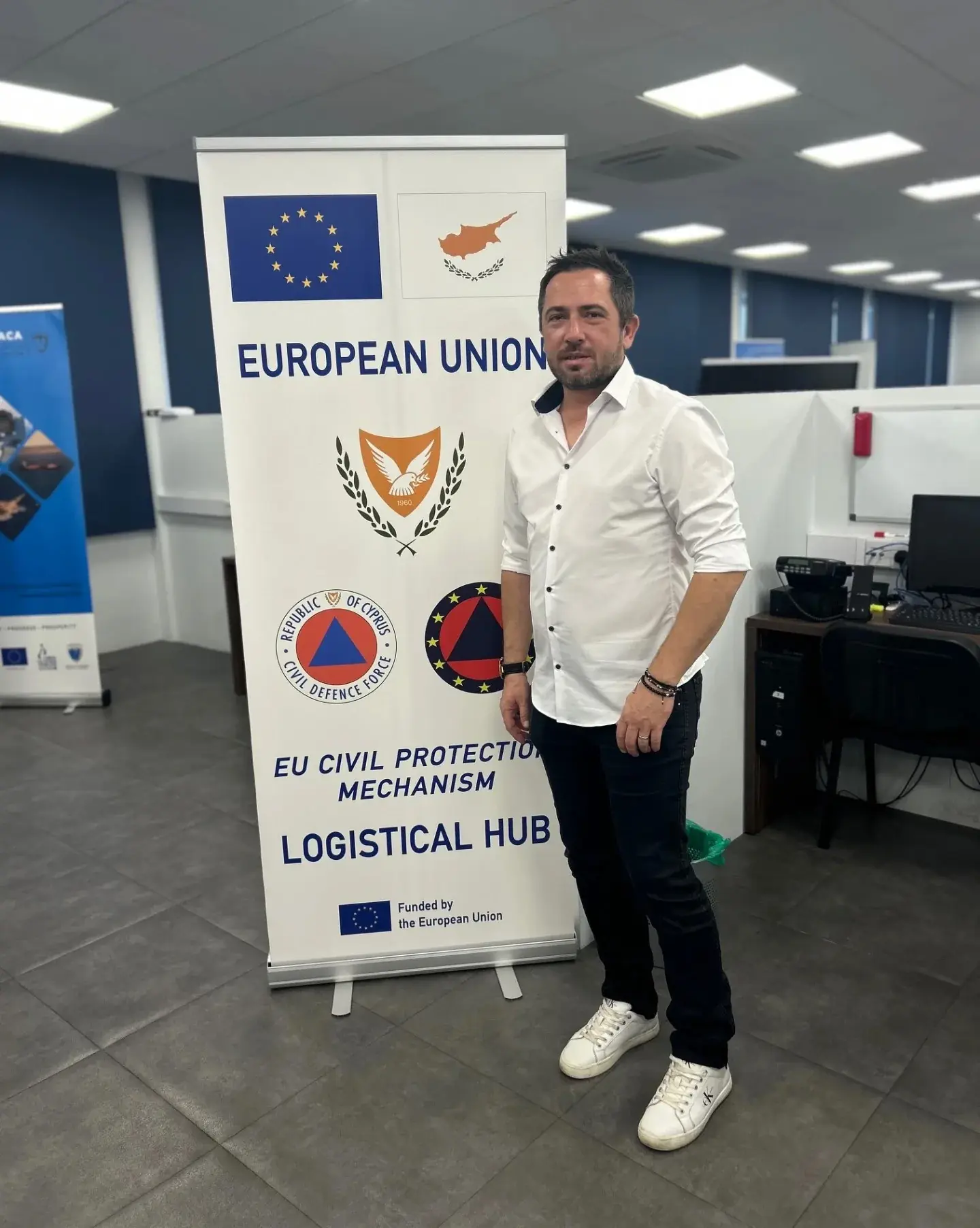 Matej Turzo v logistickom centre civilnej ochrany EÚ